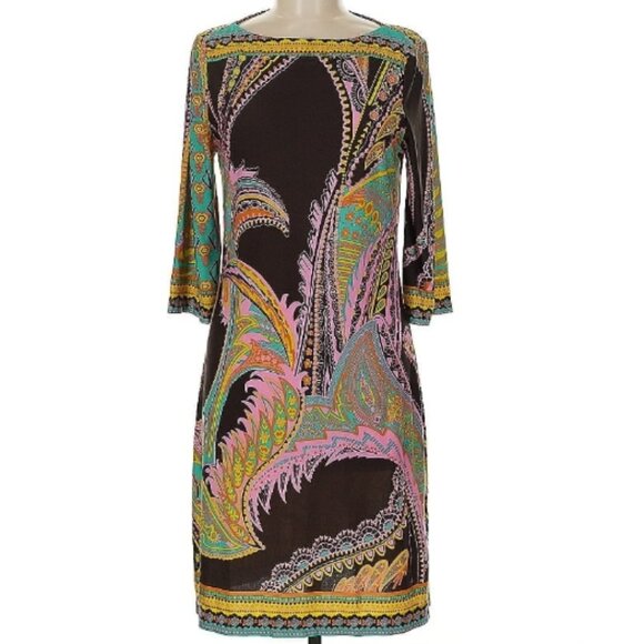 Beige by ECI Size 6 Casual short multicolor print dress beautiful - Picture 1 of 6